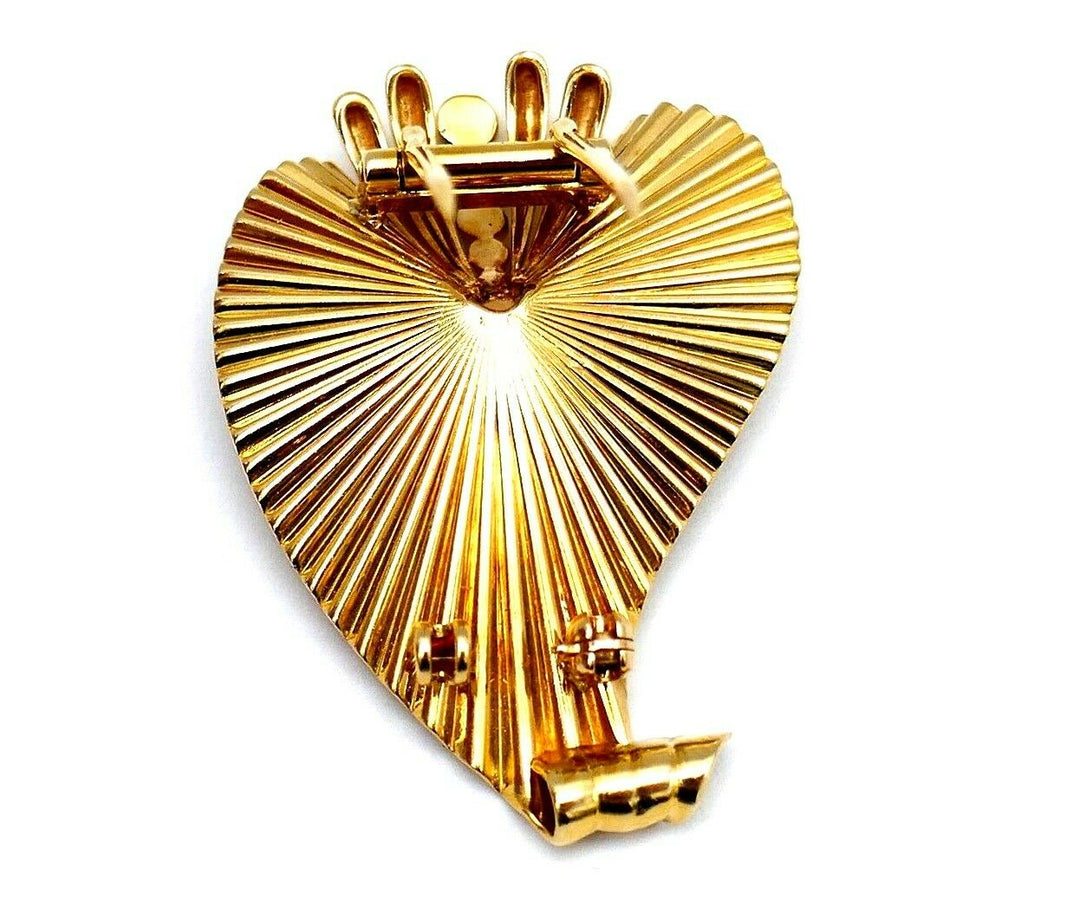 Cartier Retro 14k Yellow Gold Leaf Brooch