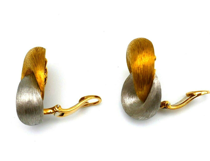 Henry Dunay Sabi Yellow Gold Platinum Earrings Brooch Set