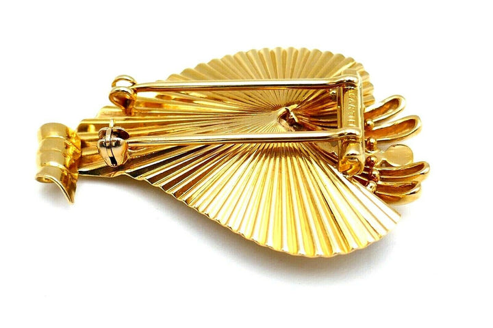 Cartier Retro 14k Yellow Gold Leaf Brooch