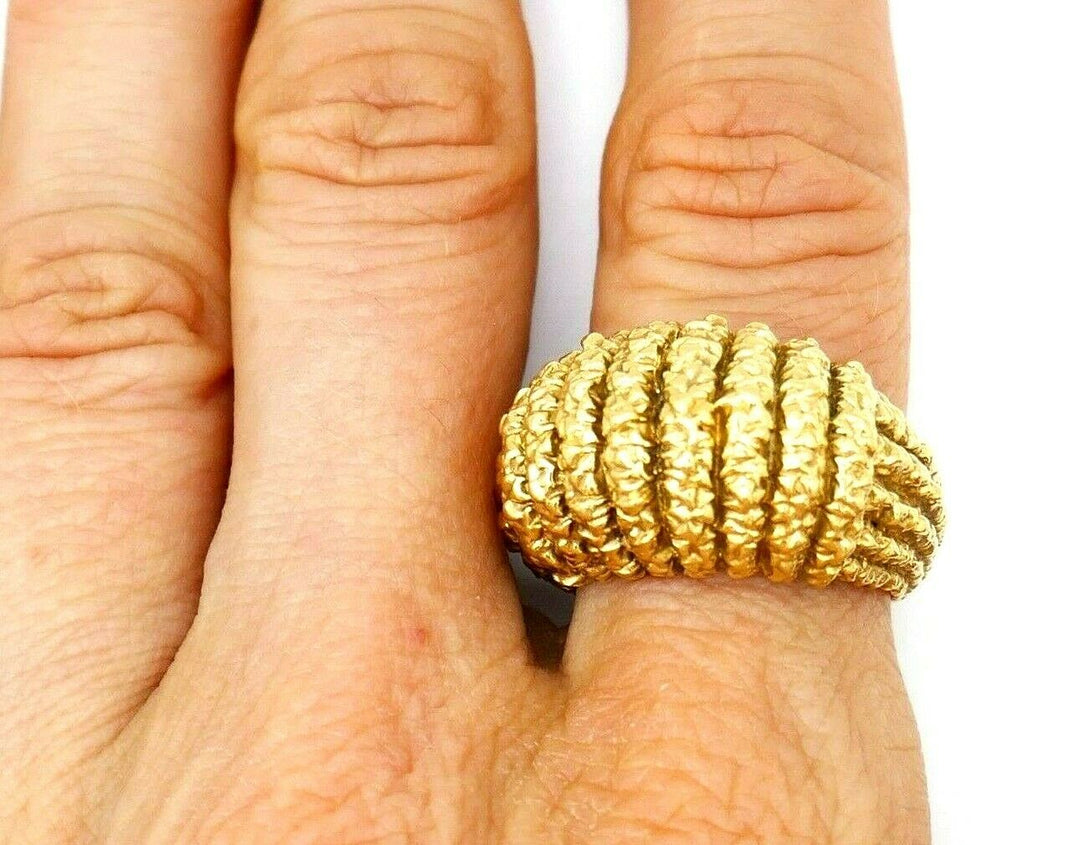 Van Cleef & Arpels Braided Yellow Gold Dome Ring