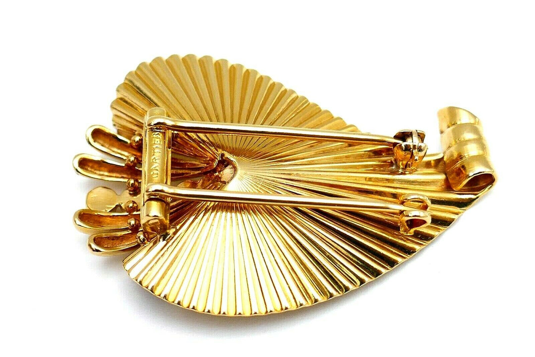 Cartier Retro 14k Yellow Gold Leaf Brooch