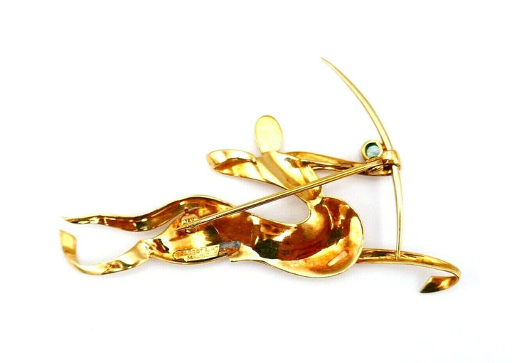 Trabert & Hoeffer Mauboussin Yellow Gold Turquoise Sagittarius Brooch