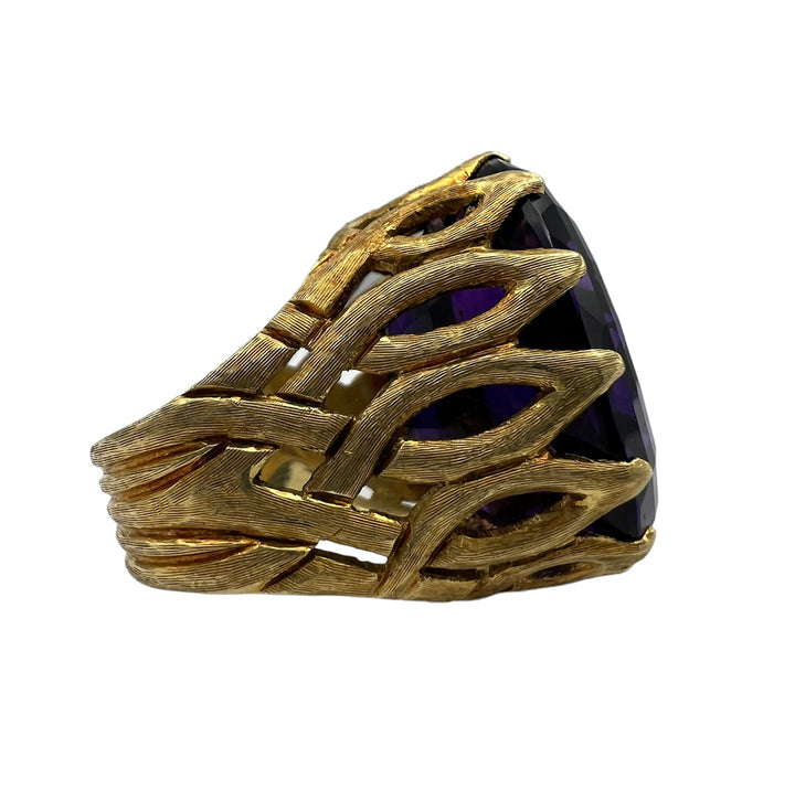 Buccellati Gold Cocktail Ring Amethyst