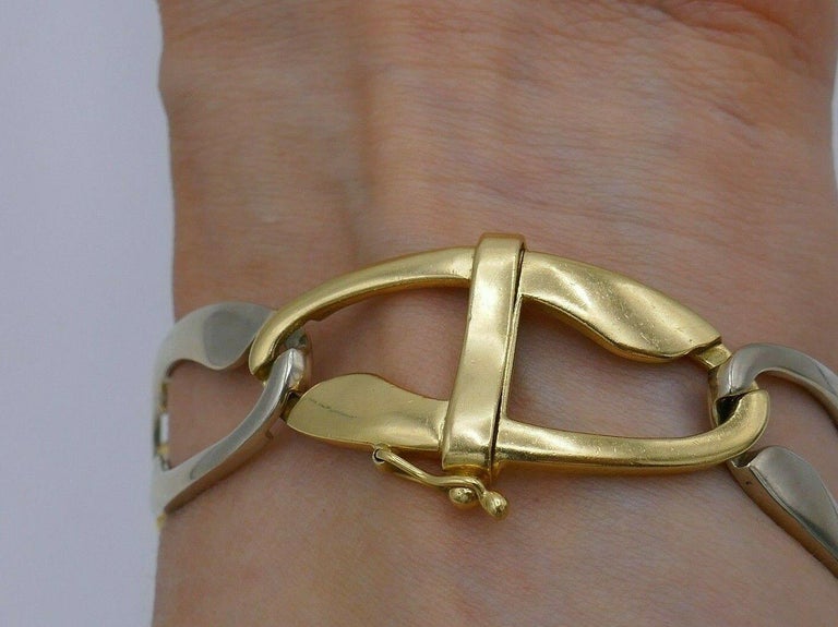 Vintage Two-Tone 18k Gold Link Bracelet