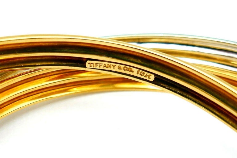 Tiffany & Co. Vintage Two-Tone Gold Trinity Bangle Bracelets