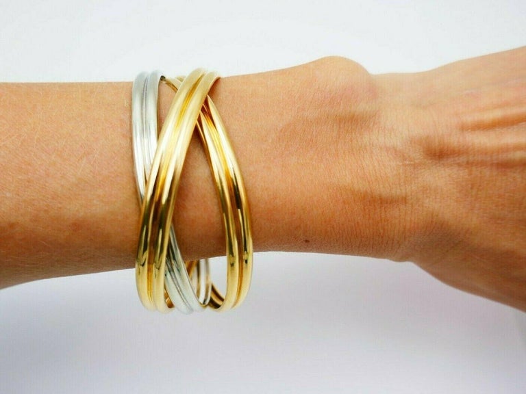 Tiffany & Co. Vintage Two-Tone Gold Trinity Bangle Bracelets