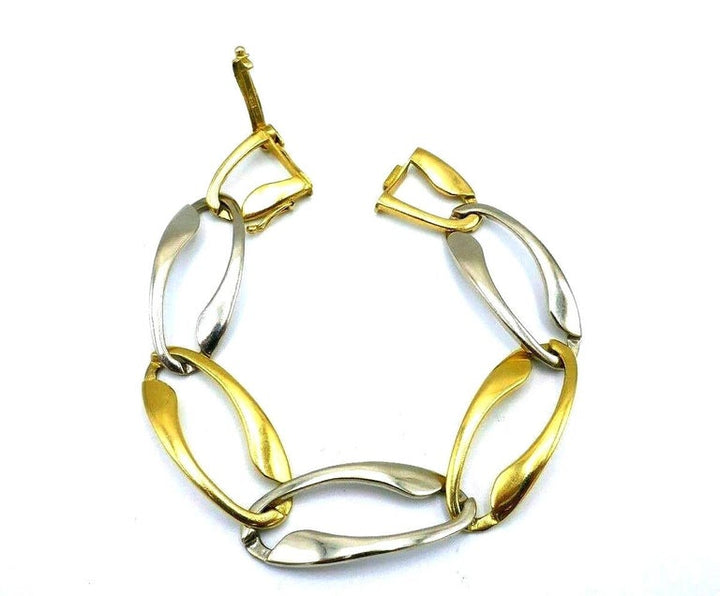 Vintage Two-Tone 18k Gold Link Bracelet