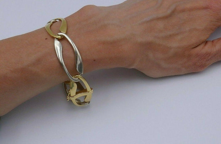 Vintage Two-Tone 18k Gold Link Bracelet