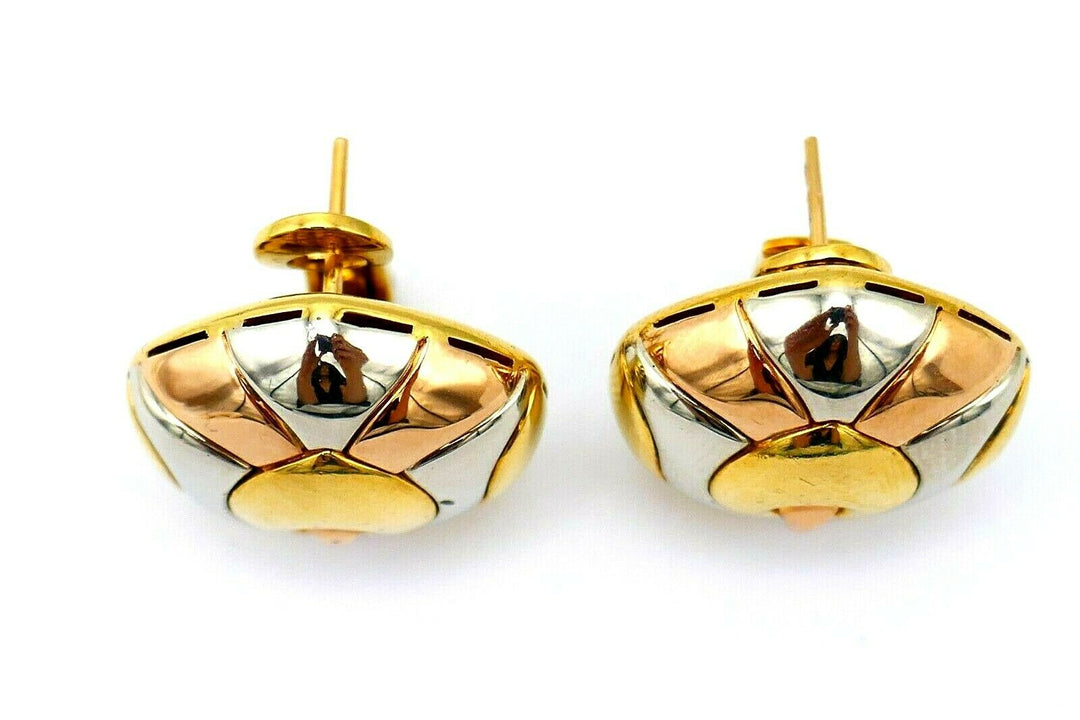 Bulgari Three Tone Gold Earrings