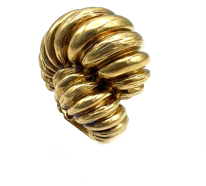 Vintage French 18k Gold Ring Snail Swirl