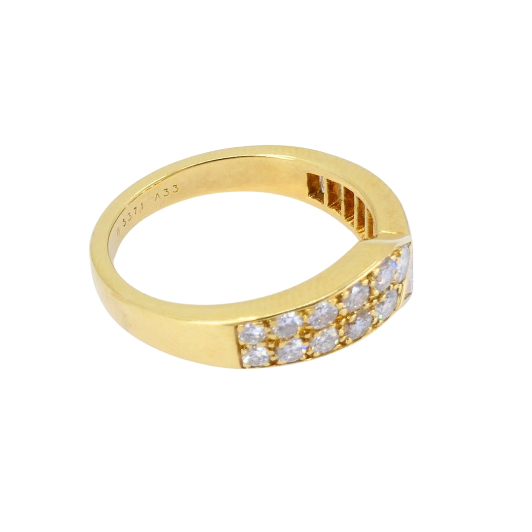 Van Cleef & Arpels 18K Gold Diamond Bypass Ring
