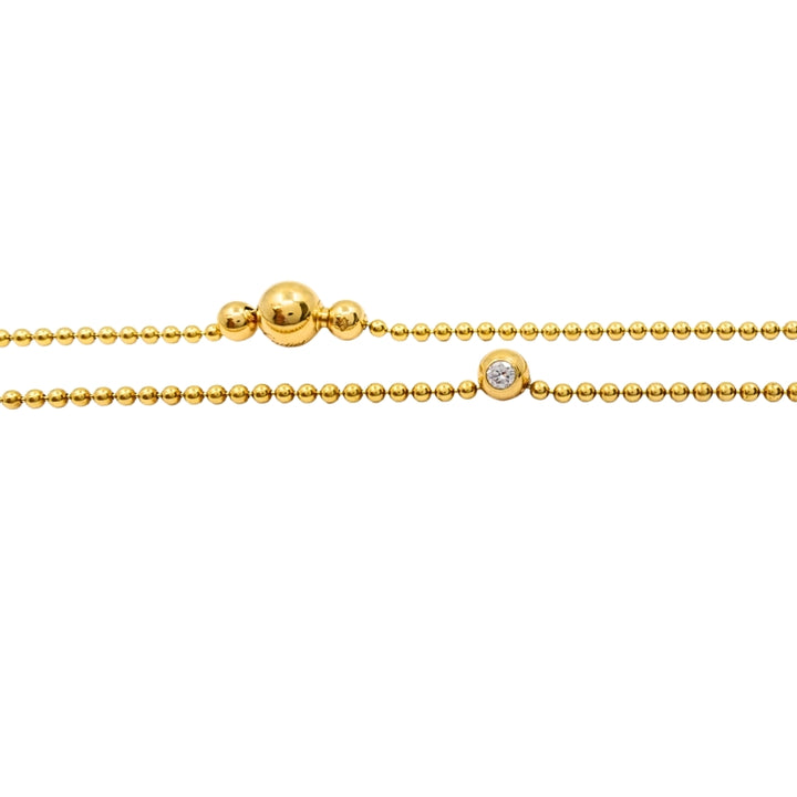 Cartier Draperie De Décolleté 18k Gold Diamond Solitaire Beaded Chain Necklace