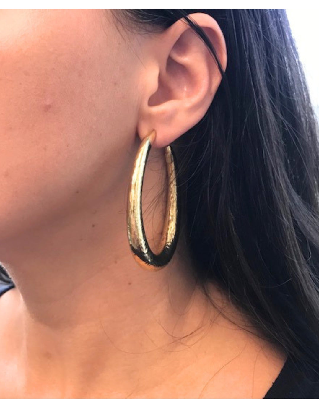 Ippolita Earrings 18k Gold Hammered Hoop Earrings Oval Hoops