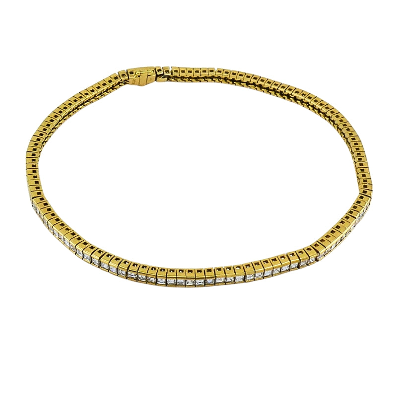 Vintage 18k Gold Diamond Tennis Bracelet, 3.79 Carats