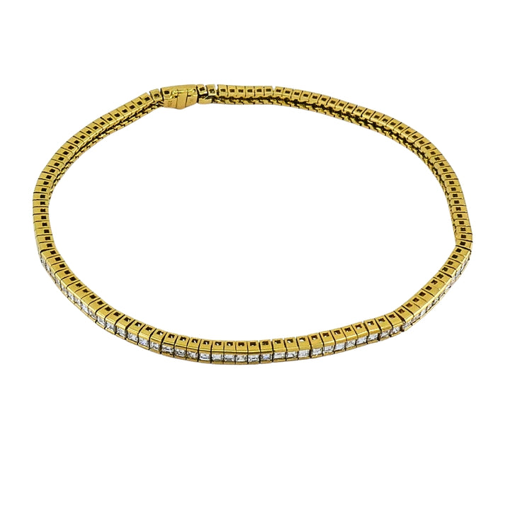 Vintage 18k Gold Diamond Tennis Bracelet, 3.79 Carats