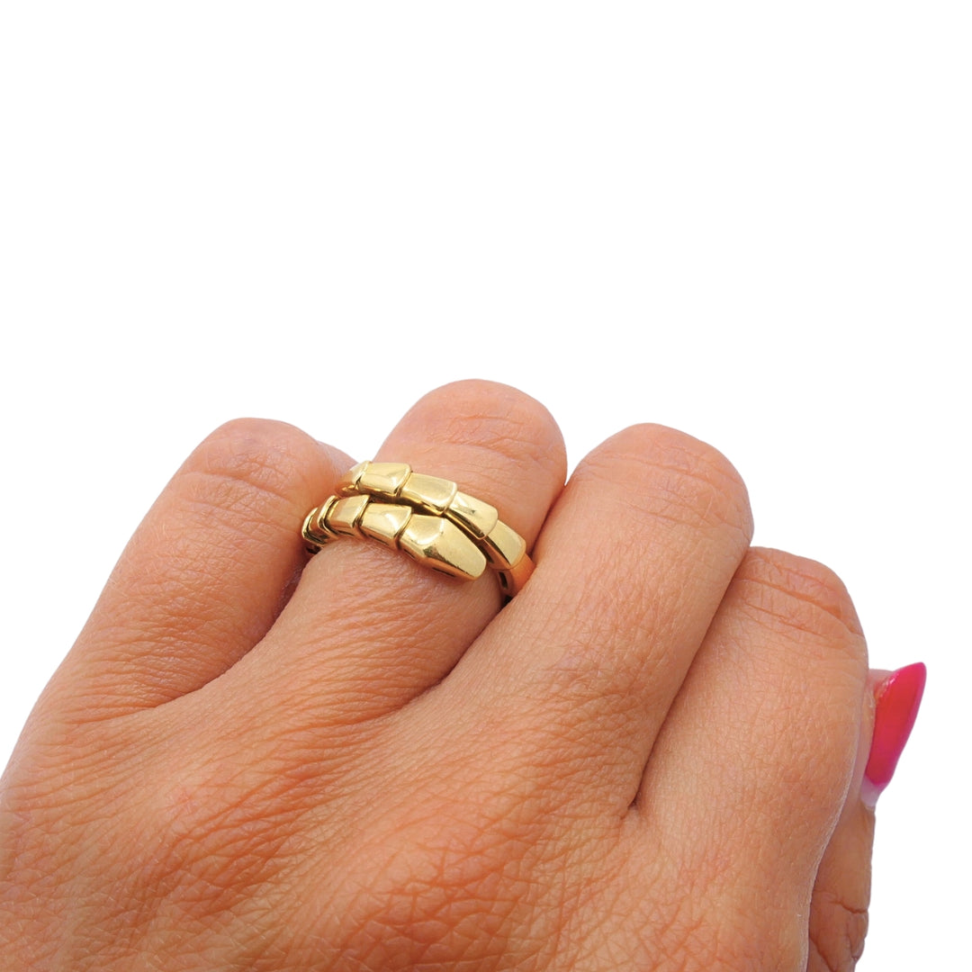 Bulgari Bvlgari Serpenti Viper 18k Gold Single Coiled Snake Ring