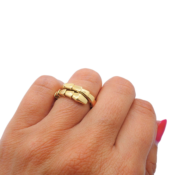 Bulgari Bvlgari Serpenti Viper 18k Gold Single Coiled Snake Ring