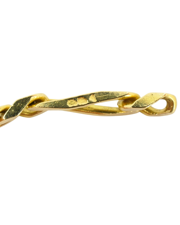 Vintage Chain Necklace French 18k Gold Figaro Link