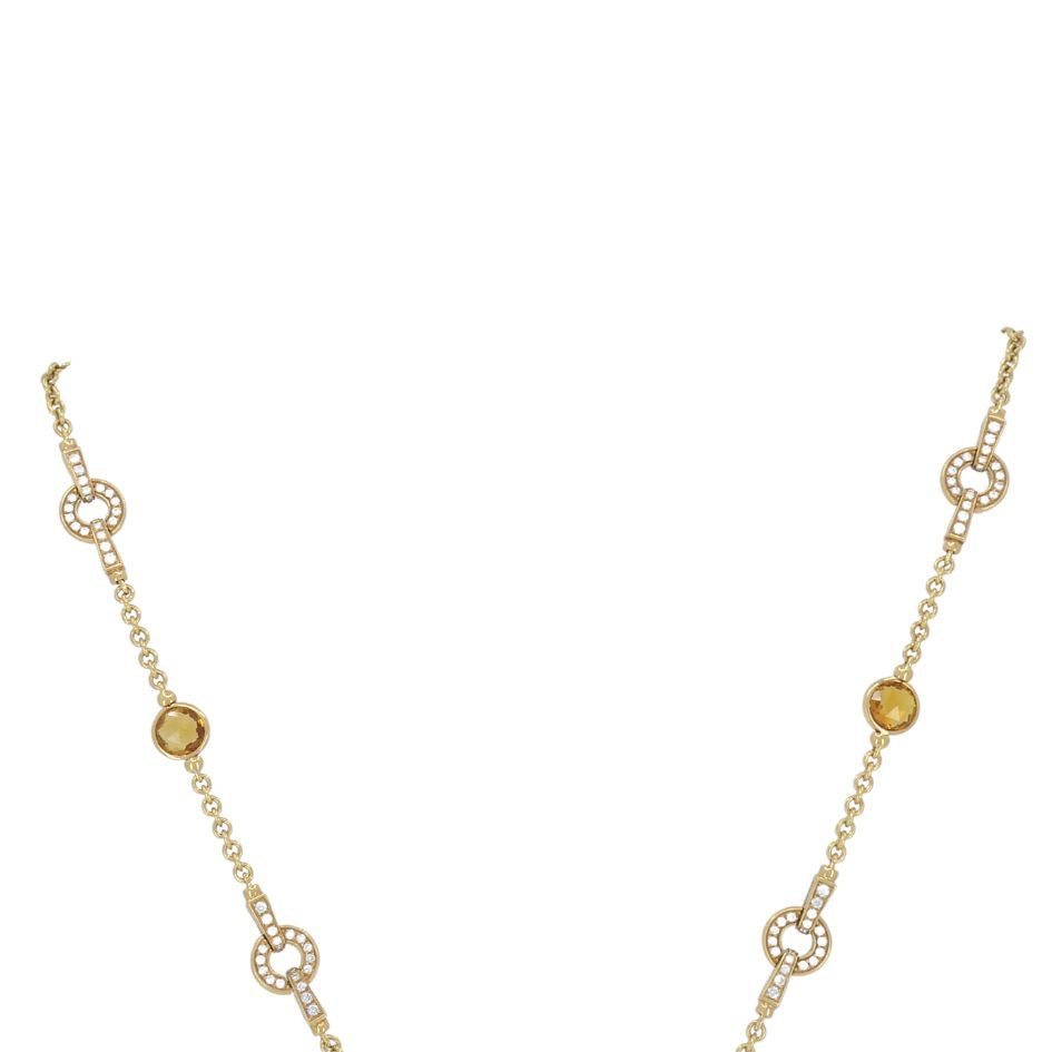 Bvlgari 18k Gold Amethyst Citrine Diamond Parentesi Lavalier Necklace