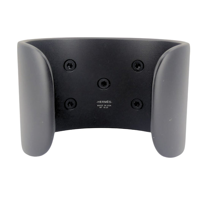 Hermes Collier de Chien Black Aluminium Sunset Cuff Bracelet