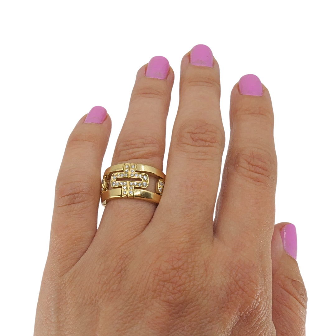 Bvlgari Bulgari Parentesi Diamond Ring 18k Gold Band Ring