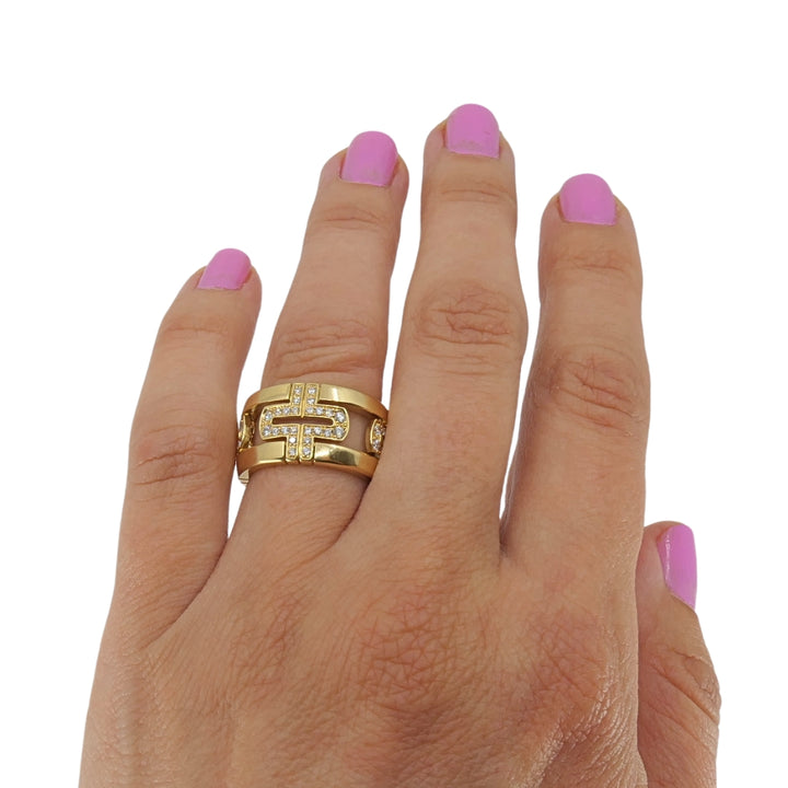 Bvlgari Bulgari Parentesi Diamond Ring 18k Gold Band Ring
