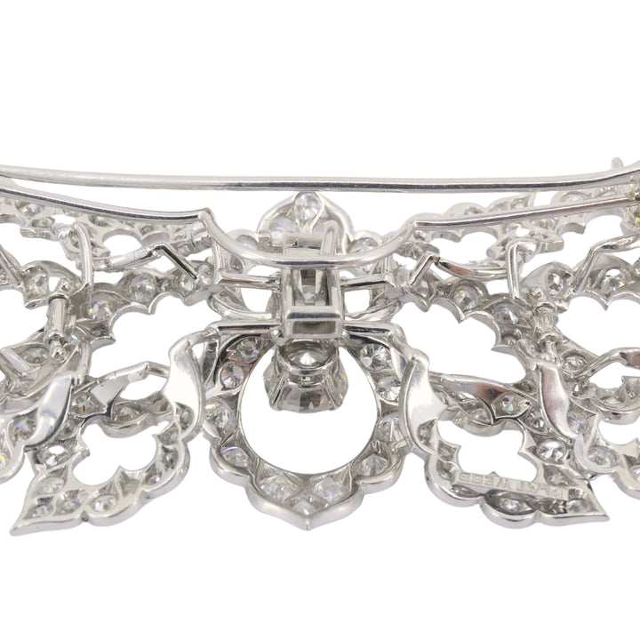 David Webb Diamond Platinum Brooch Floral Design