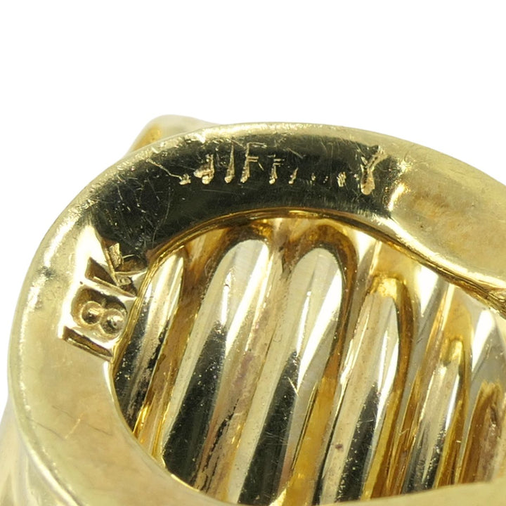Vintage Tiffany & Co. 18k Yellow Gold Ribbed Huggie Earrings