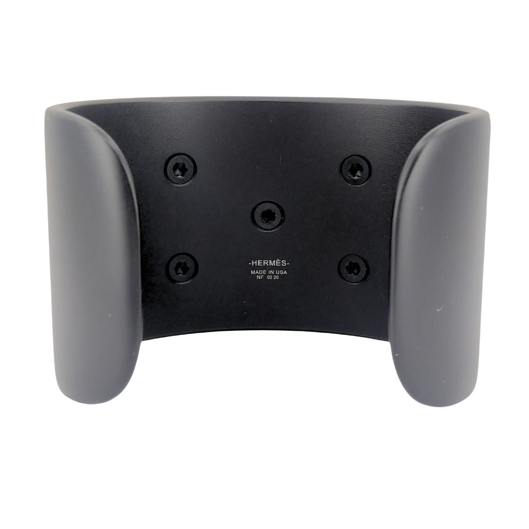 Hermes Collier de Chien Black Aluminium Sunset Cuff Bracelet