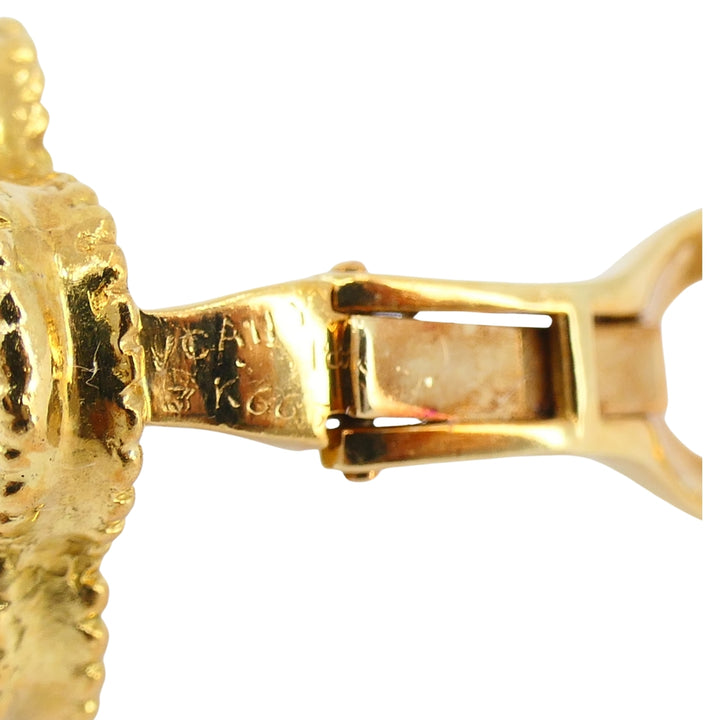 Van Cleef & Arpels Vintage Alhambra Earrings Diamond Gold