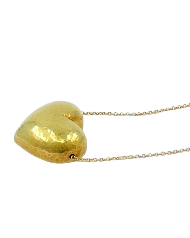 Vintage Paloma Picasso for Tiffany & Co. Gold Heart Necklace Original Pouch