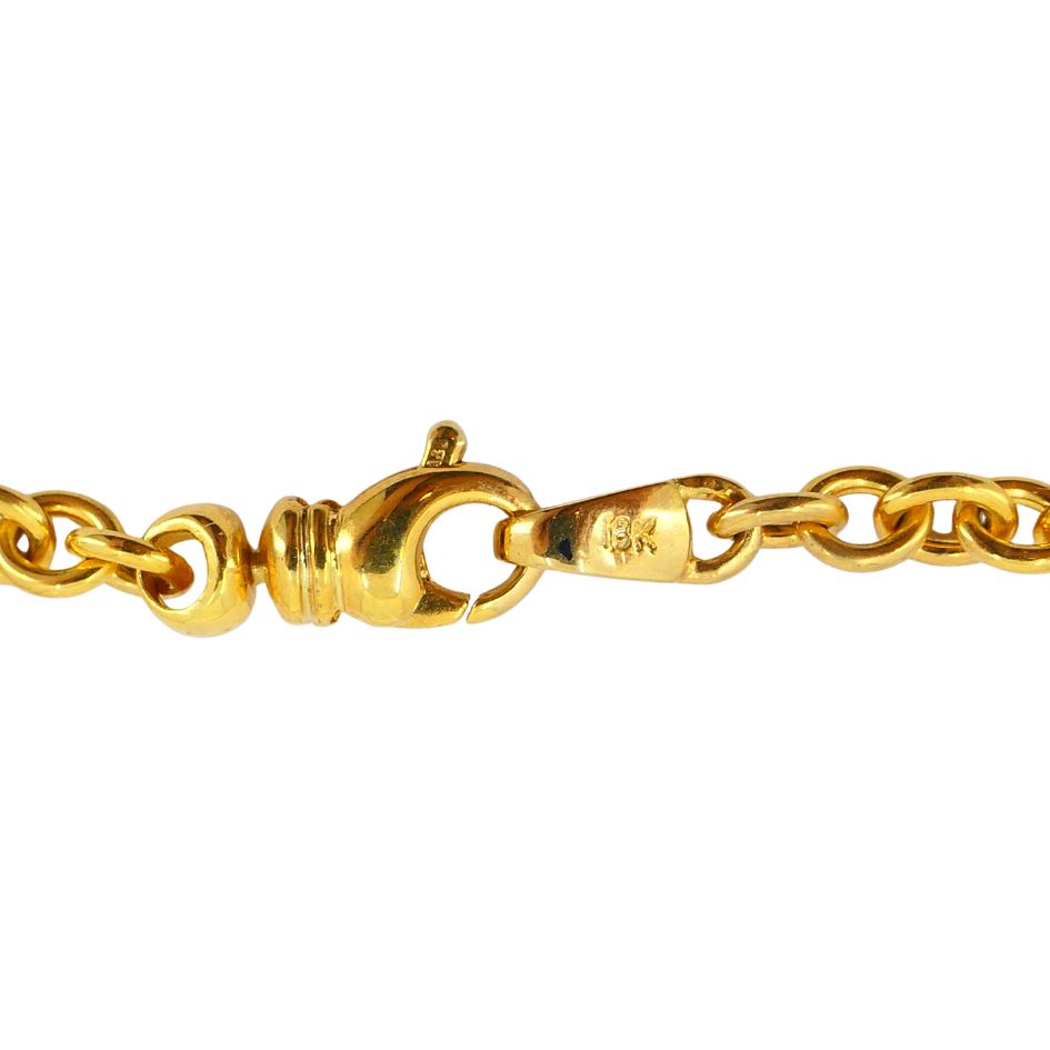 Vintage 18k Gold Diamond Heart Lock Key Pendant Necklace