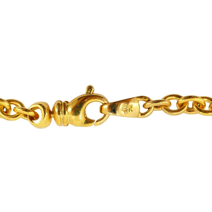Vintage 18k Gold Diamond Heart Lock Key Pendant Necklace