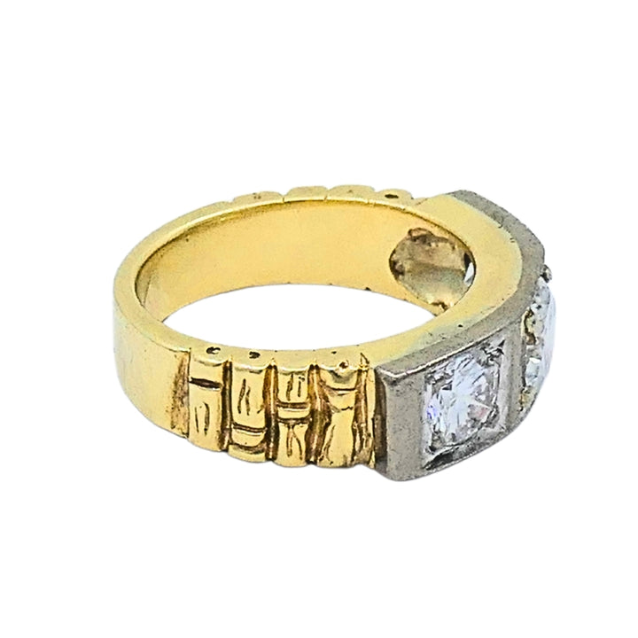 Vintage Three Stone Diamond Ring 14k Gold