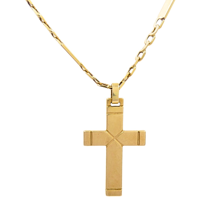 Vintage 14k Gold Cross Pendant Necklace