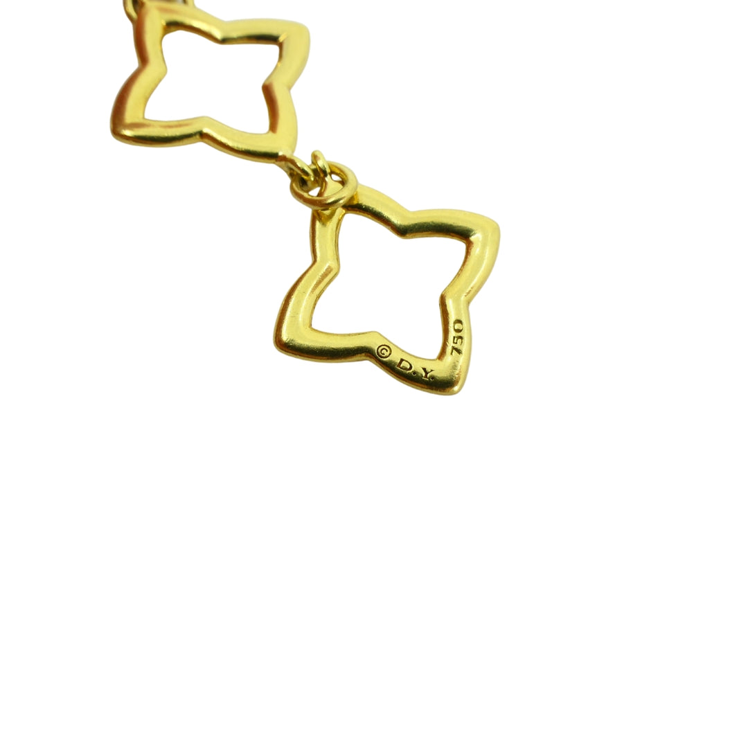 David Yurman Necklace Two-Tone Gold Diamond Quatrefoil Motif