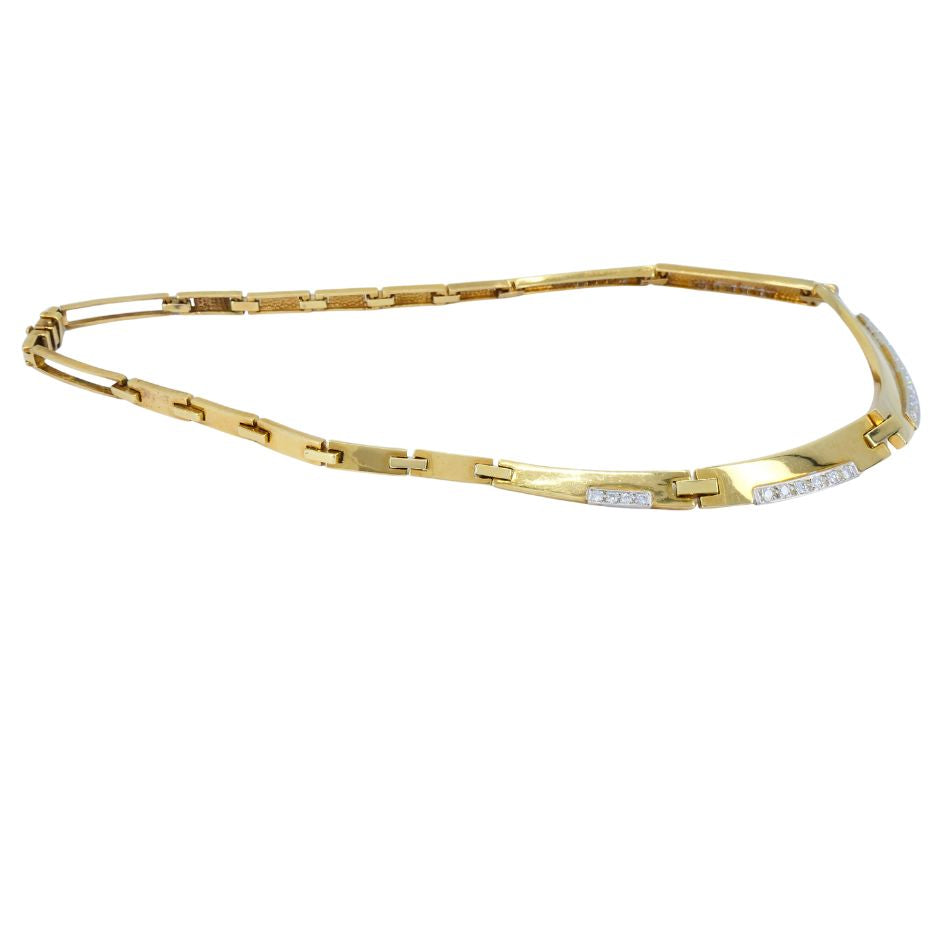 Vintage 14k Two-tone Gold Diamond Necklace