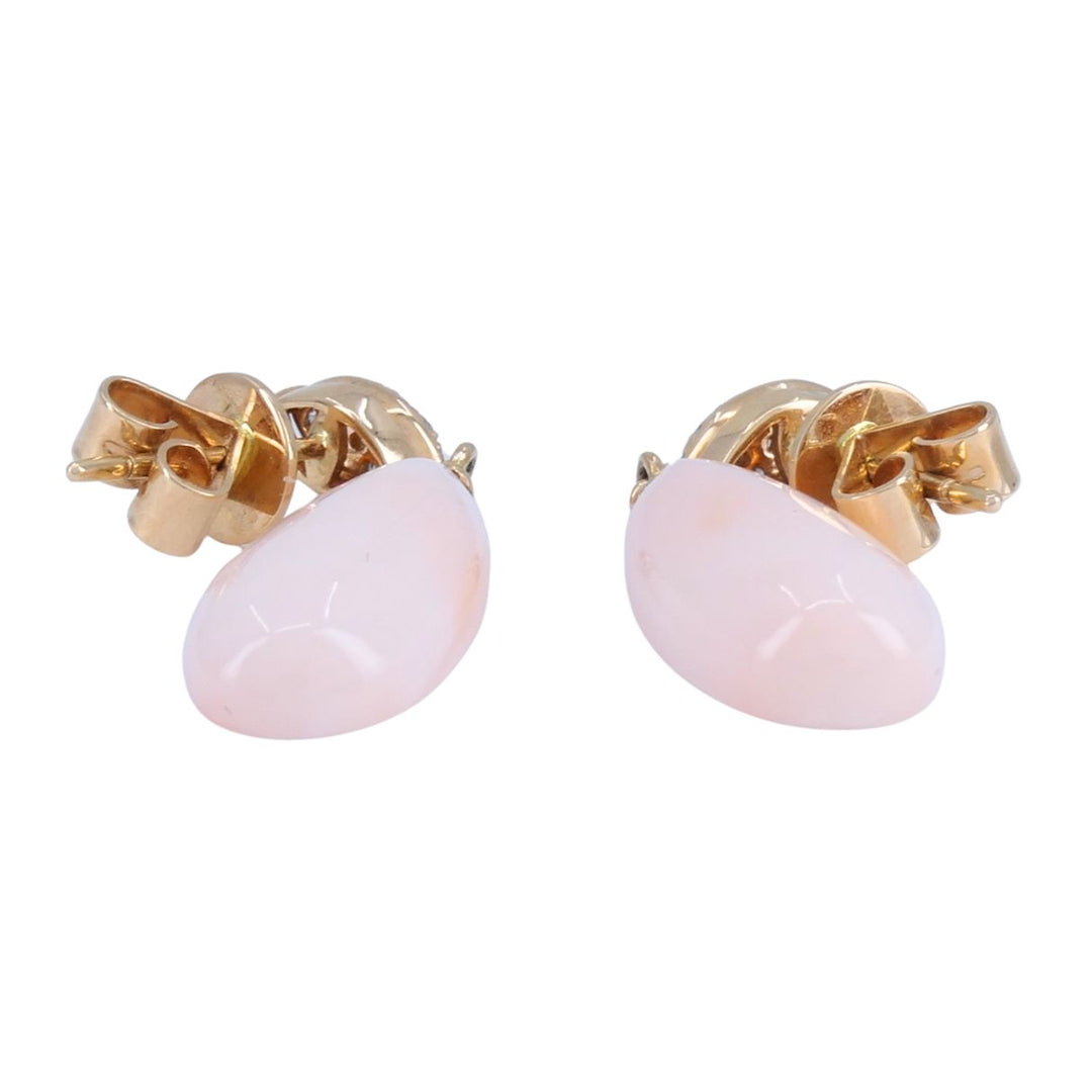 18k Rose Gold Angel Skin Coral Diamond Drop Earrings