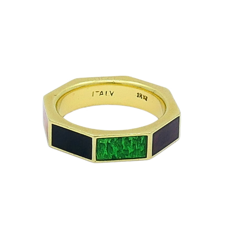 Gucci Ring Vintage Link to Love 18k Gold Enamel