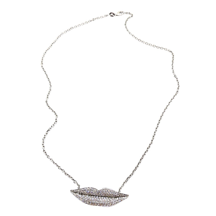 Enigma by Gianni Bulgari Lips Necklace 18k White Gold Diamond