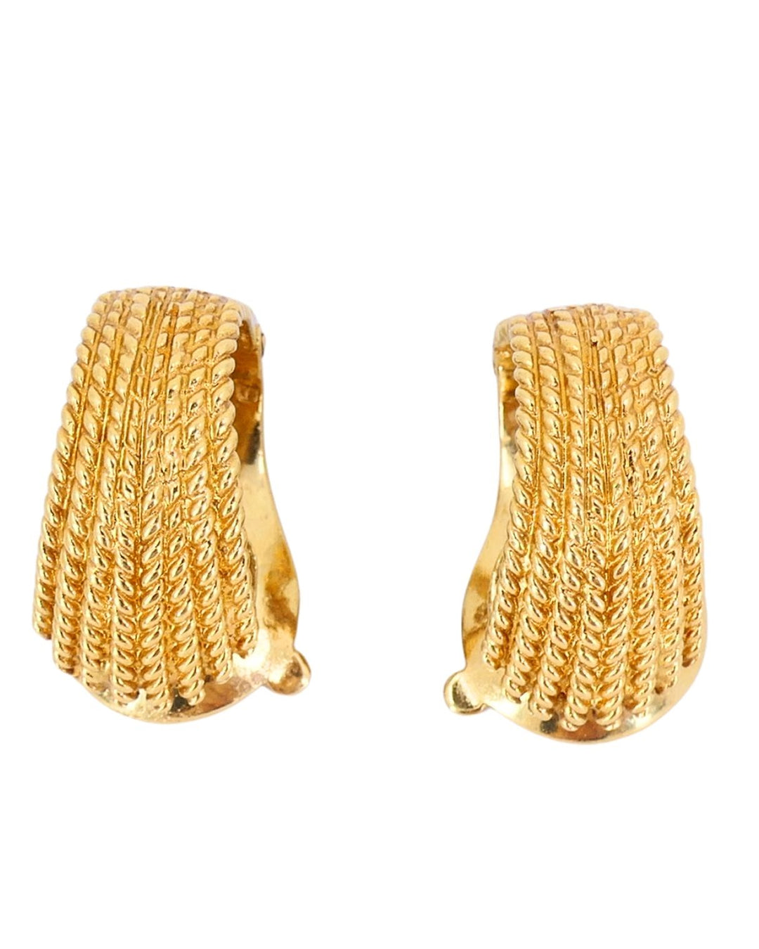 Van Cleef & Arpels 18k Gold Hoop Earrings Interchangeable Gemstone Inserts