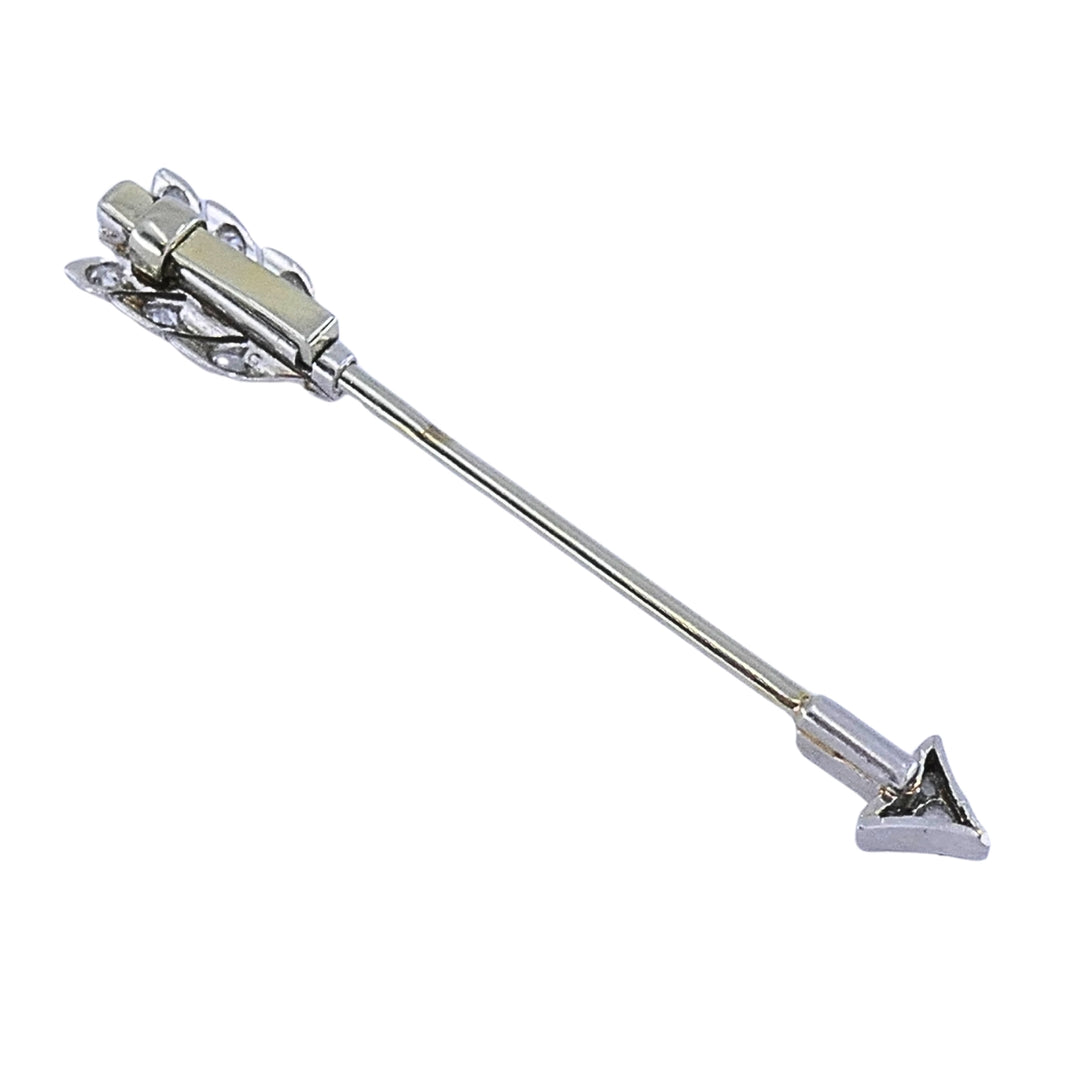 Art Deco 18k Gold Diamond Arrow Jabot Pin