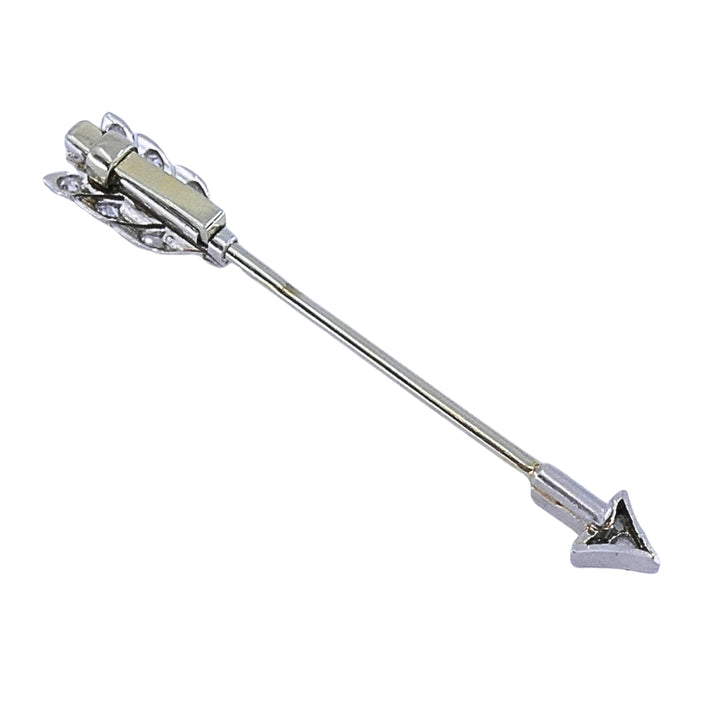 Art Deco 18k Gold Diamond Arrow Jabot Pin