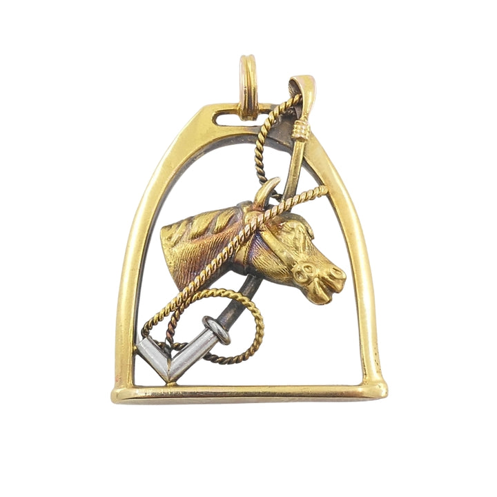 Vintage 14k Gold Horse Head Pendant Equestrian Jewelry
