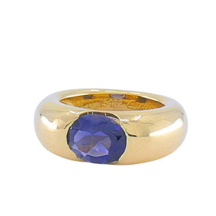 Vintage Cartier Ellipse 18k Gold Iolite Ring, 1993