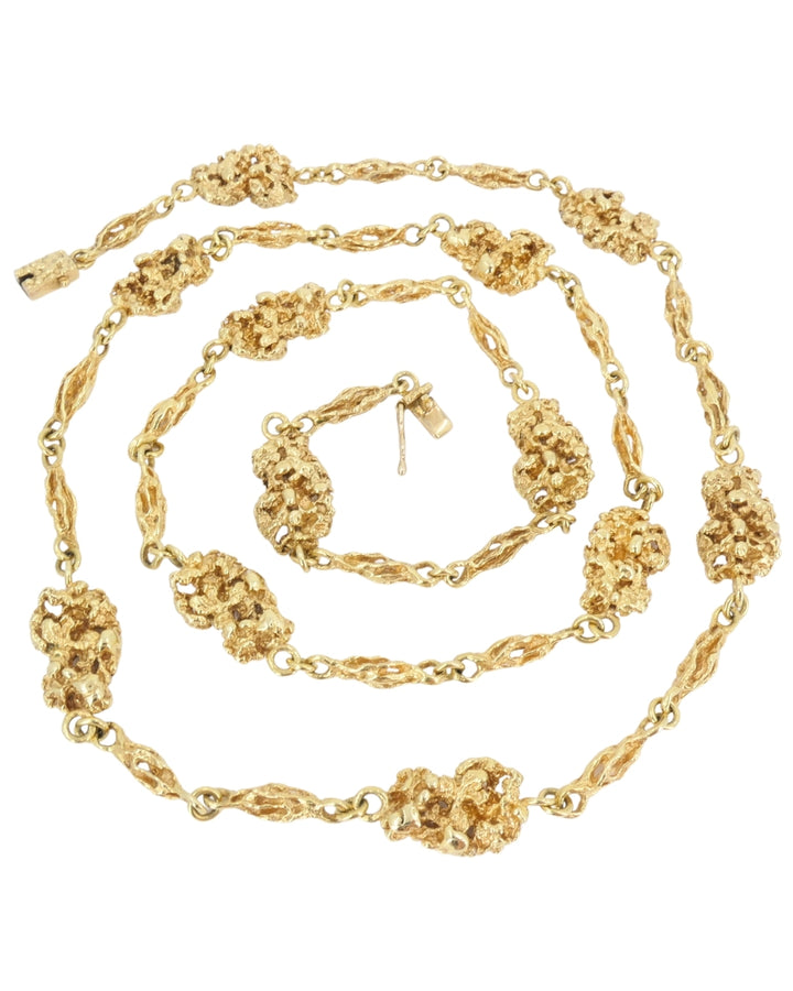 Vintage Van Cleef & Arpels 18k Gold Nuggets Chain Necklace