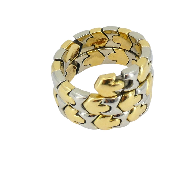 Bvlgari Bulgari Two-Tone Gold Ring Wrap Around 18k