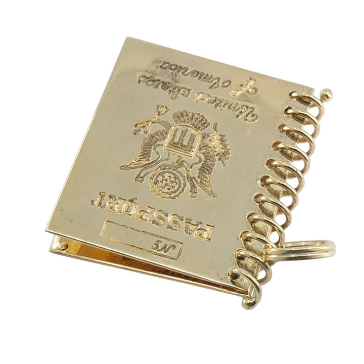Mid Century 14k Gold United States Passport Charm Pendant