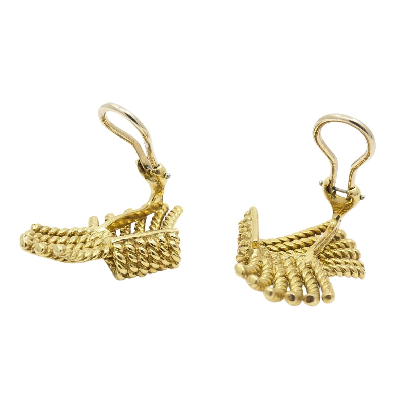 Tiffany & Co. Schlumberger 18k  Gold V-Rope Earrings