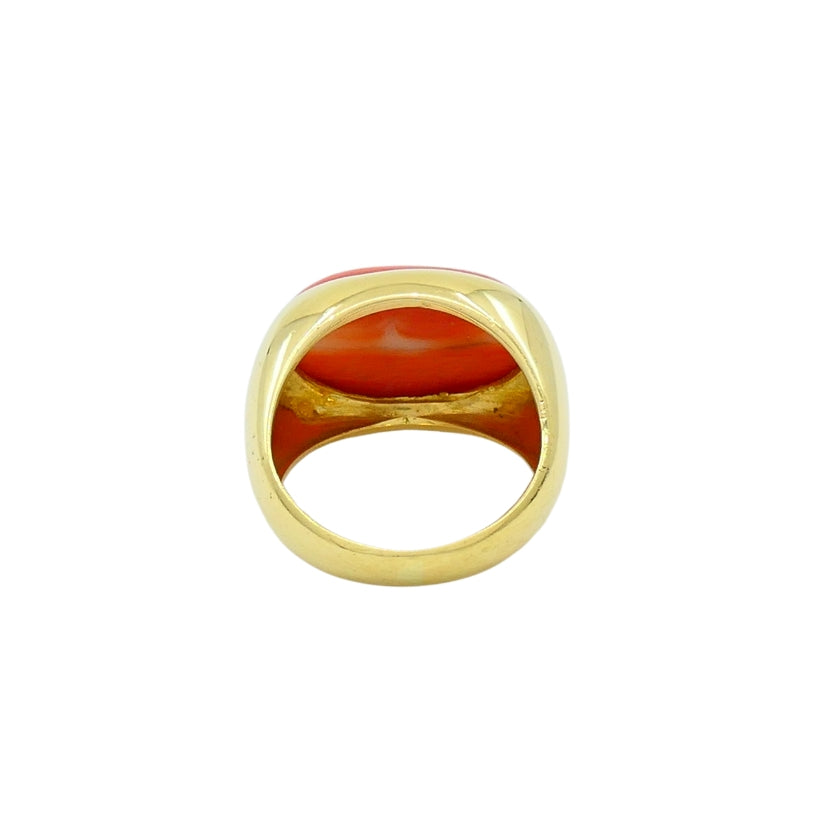 H. Stern Coral Ring 18k Gold Vintage Jewelry